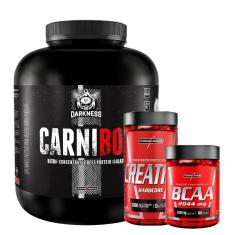 Combo Suplemento em Pó Darkness Carnibol Isolado Hidrolisado 1,8 Kg + Creatina Hardcore + Bcaa-Unissex