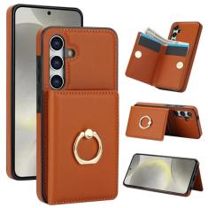 Generic Capa carteira para Samsung Galaxy A15 com suporte para cartão, capa de couro com bloqueio RFID, suporte de anel giratório de 360° com fecho magnético à prova de choque para Samsung A15 5G 6,5