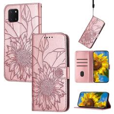 Capa fina compatível com Samsung Galaxy A81/M60S/Note 10Lite Capa carteira com suporte para cartão, capa floral em relevo, capa flip de couro, capa protetora à prova de choque compatível com mulher C
