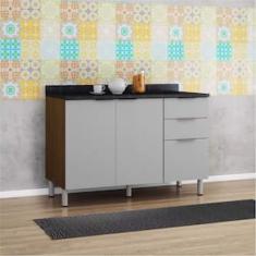 Balcão Triplo Bartira Rubi com 2 Portas, 3 Gavetas e 1 Prateleira - 120,1cm de largura