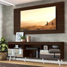 Rack c/Painel e Suporte Tv 65" c/Espelho e Pés Retrô Flórida Multimóveis Duna/branco