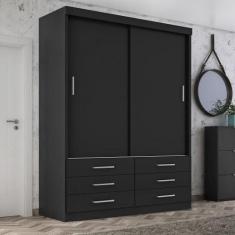 Guarda Roupa Solteiro 2 Portas Correr 6 Gav Capri - Quarta Divisão, On