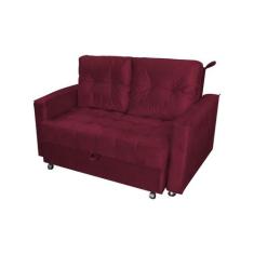 Sofá Cama Reclinável 2 Lugares 140cm Drika Vinho Matrix
