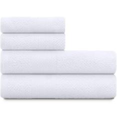 Jogo De Toalhas 4 Peças - Banho e Rosto 100% Algodão Empire Karsten - 