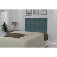 Painel De Cama Box Botão Solteiro 0,90 Elegance Cor ul - Comprar Móvei