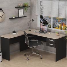 Mesa De Escritório em L 160x150cm com Gaveta