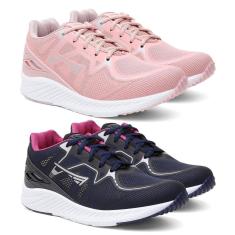 Tênis Feminino Esporte Academia Cadarço Leve Dia a Dia Kit 2