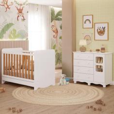 Quarto de Bebê Completo com Berço Americano Ben 3 Em 1 Cômoda Uli 4 Ga
