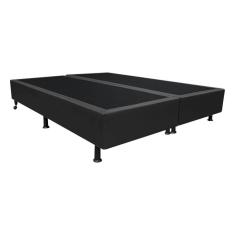 Base Box Para Cama Casal Queen 158x198cm Bipartido Liz S05 Sintético Preto - Mpozenato