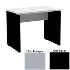 Mesa de Escritório Pé Painel PE25 em MDP 150 x 70 cm Cinza com Base Pr