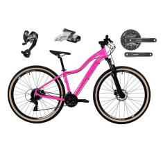 Bicicleta Aro 29 Feminina Absolute Hera Shimano Altus 27v K7 Freio Disco Hidráulico Trava Pneus Bege-Feminino