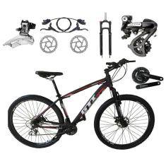 Bicicleta Aro 29 GTI Roma Câmbios Shimano Altus 24v K7 Freios Disco Hidráulicos Suspensão Com Trava-Unissex