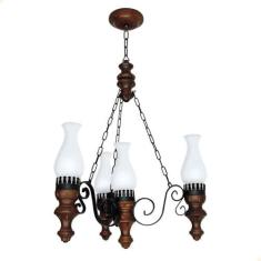Lustre Muller Rustico 4 Lâmpadas Envelhecido 804E - Luminárias Muller