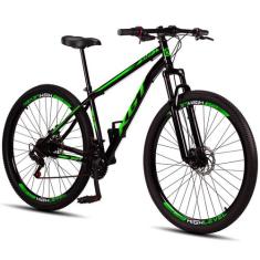 Bicicleta Aro 29 Aço Carbono KGT Shift Freios a Disco Suspensão 21 mar