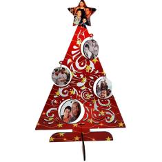 Arvore de Natal em MDF personalizada com fotos + bolinhas