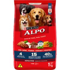 Ração Seca Nestlé Purina Alpo Carne, Frango, Cereais e Vegetais para Cães Adultos - 1 Kg