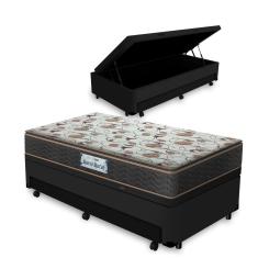 Cama Box Baú e Auxiliar Solteiro + Colchão de Espuma D45 - Probel - Guarda-Costas ProForce Plus 88cm