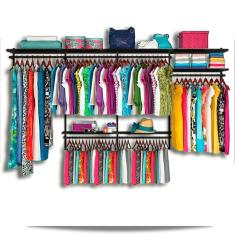 Roupeiro aramado quarto pequeno closet feminino solteiro 3,70 PT