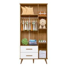 Guarda Roupa Infantil Retrô Lunare 3 Portas e 2 Gavetas - Peternella Móveis