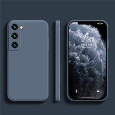 Capa quadrada de silicone líquido para Samsung Galaxy S22 S21 Ultra S23 S20 S10 Plus FE A52 A53 A54 A73 A33 A72 A32 4G 5G Capa mole, cinza espacial, para Galaxy S23 Ultra
