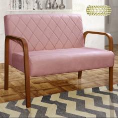 Sofá 2 Lugares Namoradeira Lara Decoração Sala Quarto Recepção Rose