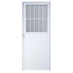 Porta social 2,10x90 lado ESQUERDO no alumínio branco