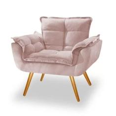 Poltrona Decorativa Opala Suede Rose