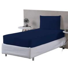 Jogo De Lençol Cama Solteiro 2 Peças 400 Fios C Elástico - Cores Lisas