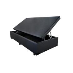 Cama Box Baú Solteiro 88 - Bello Box Tecido Sintético Preto