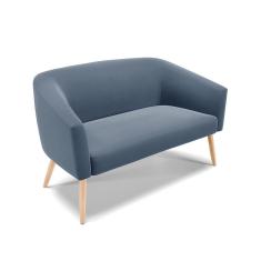 Namoradeira 02 Lugares Stella Suede Azul Marinho Natural