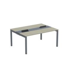 Mesa Plataforma Dupla Com Pé De Aço Para Coworking 160x120 Pdc16-12-2p Nogueira Casablanca-grafito