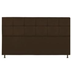 Cabeceira Estofada Damares 195 cm King Size Com Botonê Suede Marrom - 