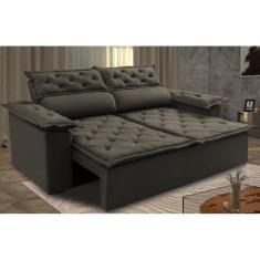 Sofá Retrátil e Reclinável Cama inBox Compact 1,50m Tecido Suede Velus