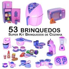 Kit Infantil Comida Geladeira Fogão Microondas Panela 53p - Altimar