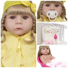 Bebe Reborn Abigail Loira Corpo 100% Silicone Pode Dar Banho - Cegonha