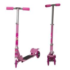 Patinete Infantil Dobrável Barbie Menina Regulável de Ferro - TOYS 2U