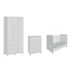 Quarto Completo Bebê Moveis Peroba Berço Ben Junior 3pt MDF