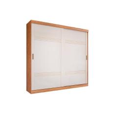 Guarda Roupa Casal 2 Portas De Correr E 4 Gavetas Blumenau Cinamomo/Off White - Panan