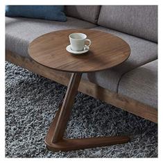 Mesa lateral redonda mesa lateral em forma de mesa de canto de acabamento de textura de madeira mesa de centro para sala de estar quarto espaços pequenos cama de escritório sofá sofá, 50 cm (D) x 40 cm (A) mesa de centro para sala de estar