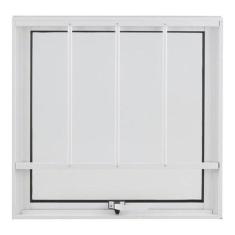 Janela Com Grade - Alumínio - 0,60X0,60M - Crv - Branco