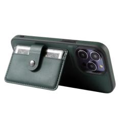 Capa de telefone de TPU macio de cor sólida com suporte para cartão para iPhone 15 14 Plus 13 12 Pro Max Capa de couro com suporte de carteira, verde escuro, para iPhone 13
