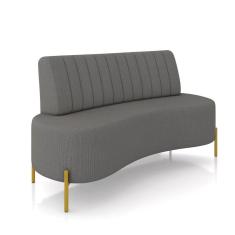 Sofá 2 Lugares Living 160cm Pé Ferro Dourado Maraú Linho K01 - D`Rossi
