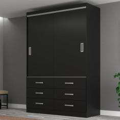 Guarda Roupa Casal 2 Portas de Correr 6 Gavetas Veneza Premium Yescasa