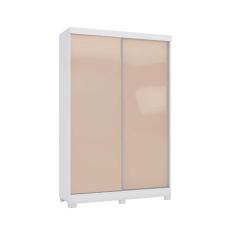 Guarda Roupa Solteiro 2 Portas de Correr e 2 Gavetas c/ Pés CB02N571 Flex Branco/Branco ou Macadamia - Kappesberg