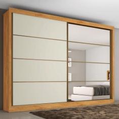 Guarda Roupa Casal Espelho 2 Portas Flex Servilha Made Marcs, Peroba/O