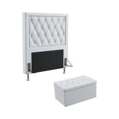 Kit Cabeceira Estofada Decorativa Centaurus 90 Cama de Solteiro e Calç