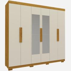 Guarda roupa Roupeiro Gelius Império 06 portas 02 gavetas com espelho 