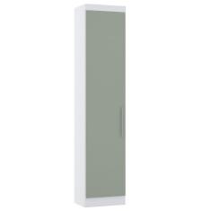 Guarda Roupa Sapateira Modulado 50cm 1 Porta Alpes Luciane Móveis Branco Pf Com Verde Pf