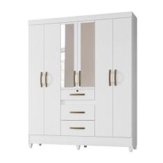 Guarda Roupa 6 Portas com Espelho Itatiba Branco 868440 Moval
