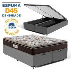 Cama Box Baú com Colchão de Espuma D45 Probel Guarda-Costas ProForce Plus Super King 193cm
